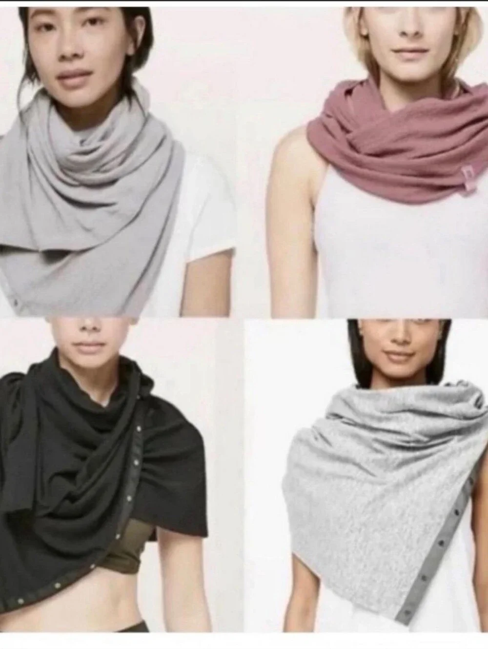 Lululemon Vinyasa Scarf Black And Grey Convertible Scaef/ Shawl